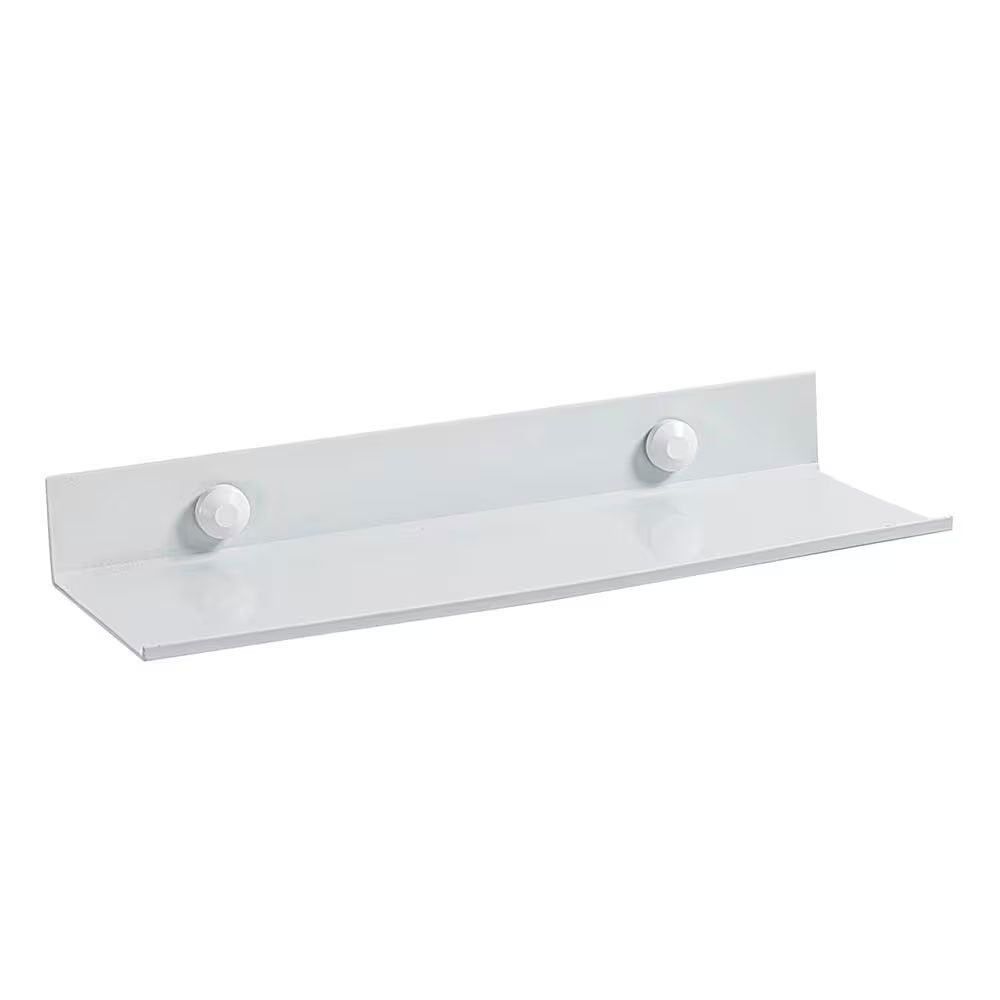 Prateleira em Alumínio Branco 30CM com Pintura Epoxy Resistente à Umidade para Organização em Banheiro Ou Escritório