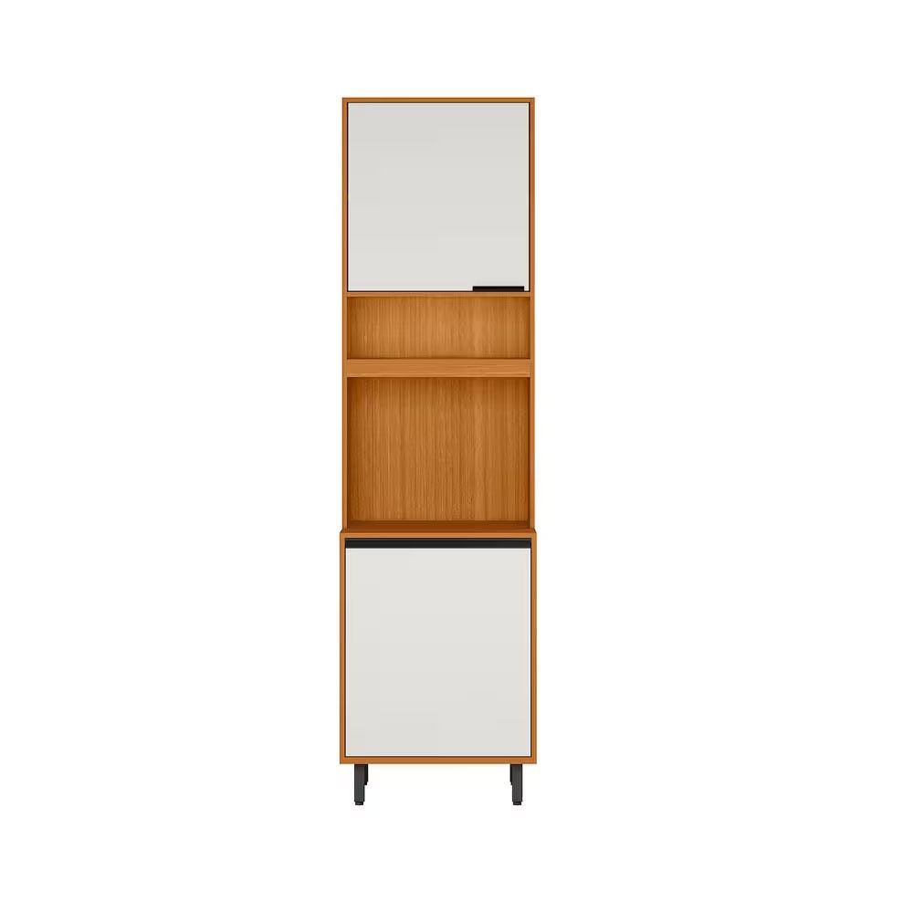 Paneleiro Duplo Ravena 2 Portas 3 Prateleiras MDP TAMANHO 57cm Off White Poliman Móveis