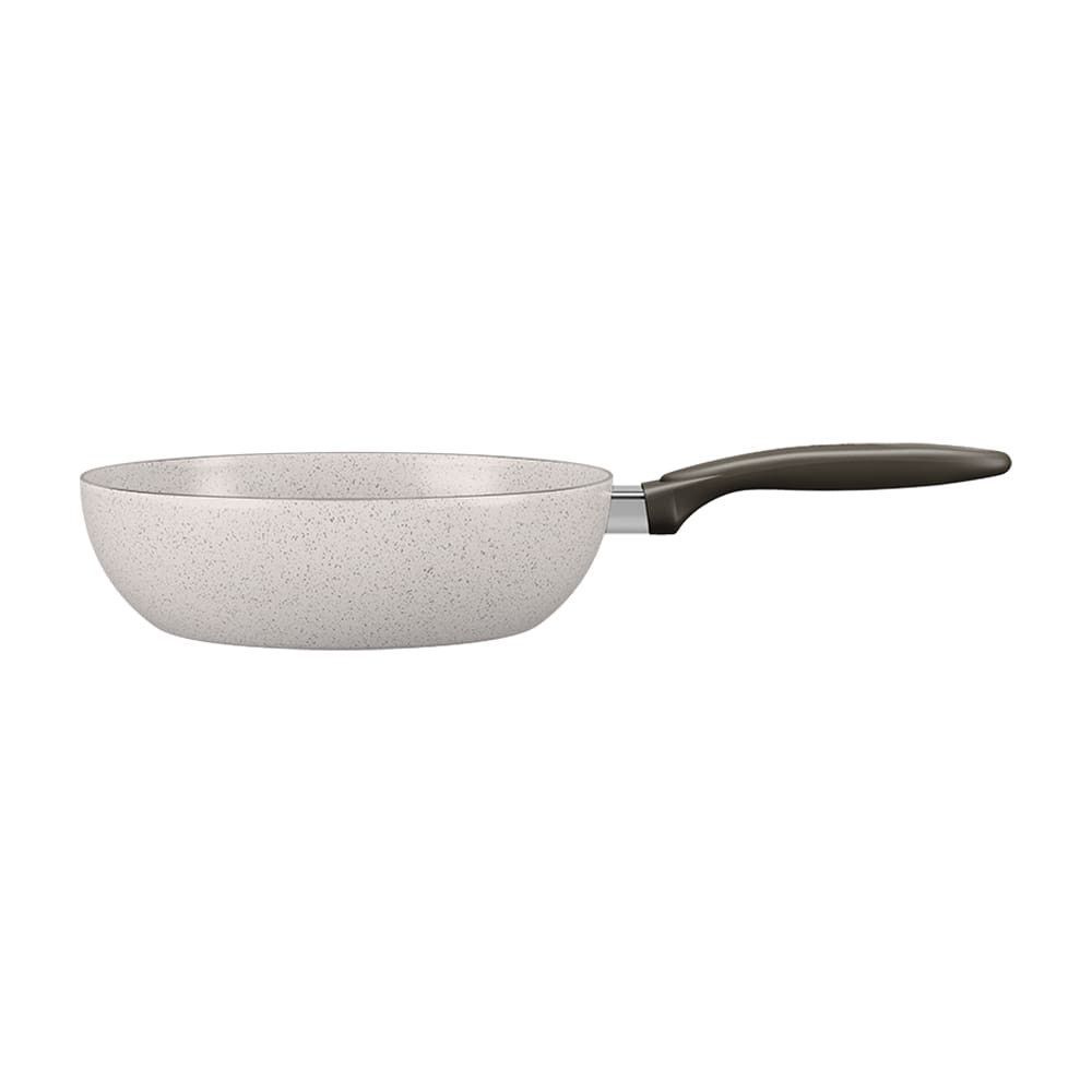 Panela Wok Suprema Ceramic Life Antiaderente Alumínio com Revestimento Mineral Resist 24CM Cabo Ergonômico Vanilla
