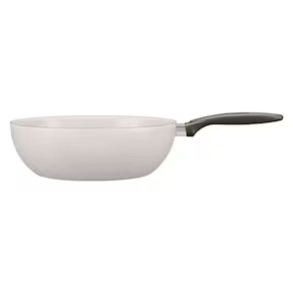 Panela Wok Suprema Ceramic Life Antiaderente Alumínio com Revestimento Mineral Resist 28CM Cabo Ergonômico Branco Brinox