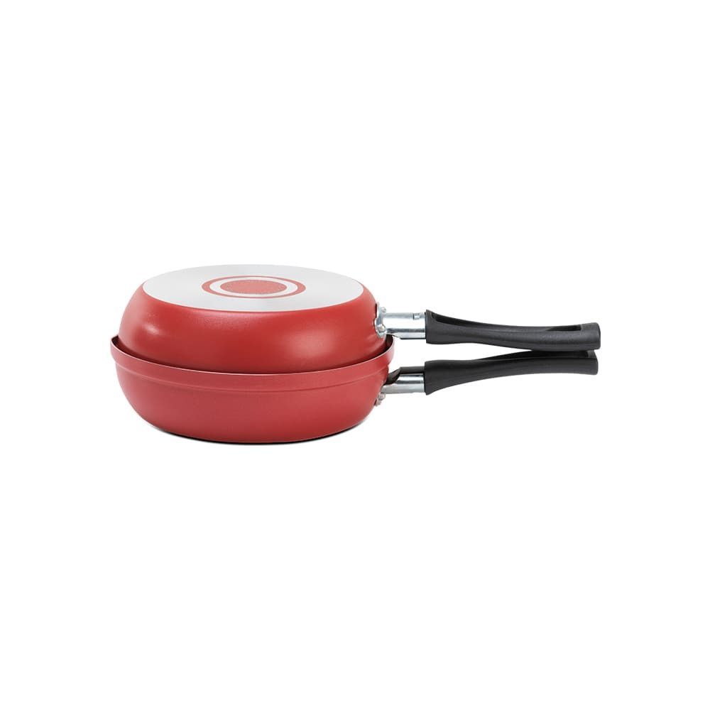 Omeleteira Ruby Antiaderente Pro-flon 330ML 16cm em Alumínio com Cabo em Baquelite para Cozinha Vermelho Rubi Brinox
