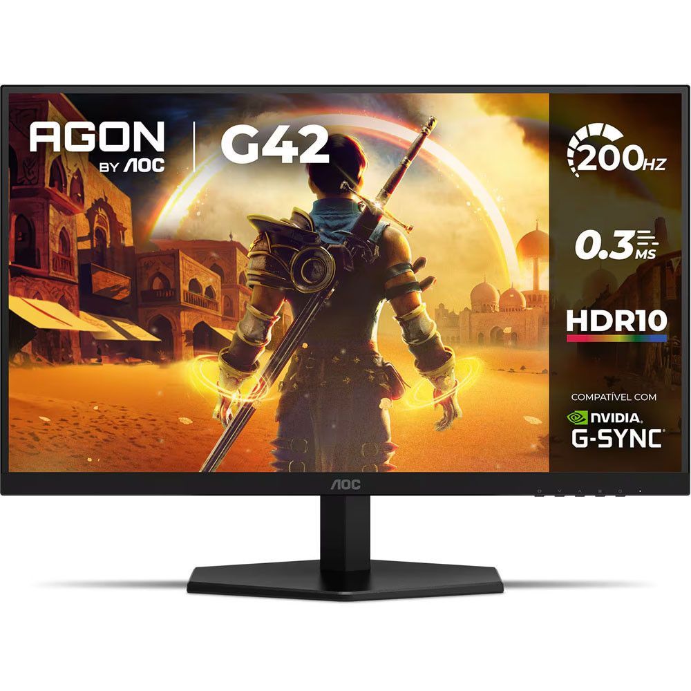 Monitor Gamer AOC AGON 27G42HE-57 27" Full HD IPS 200HZ Widescreen Preto HDR10 Bivolt