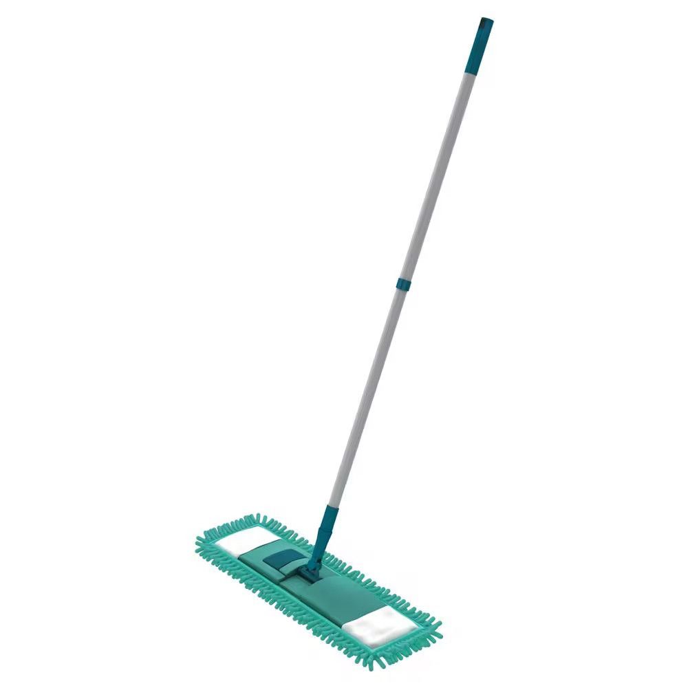 Mop Flat Chenile com Cabo Telescópico Ajustável em Aço e Polipropileno Giro 360 graus  para Pisos Frios Sintéticos