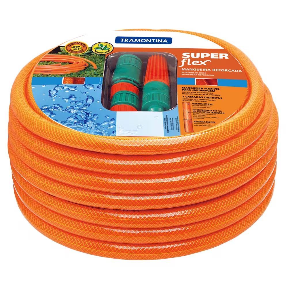 Mangueira Super Flex com Alta Flexibilidade 1-2 Polegadas Laranja Tramontina
