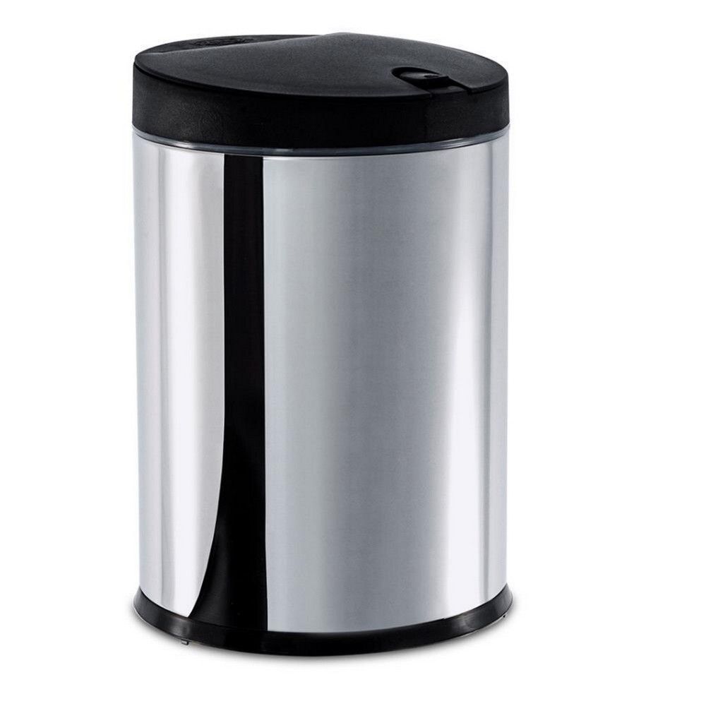 Lixeira Decorline Press 4L Aço Inox Abertura por Pressão com Tampa Removível Preto Brinox