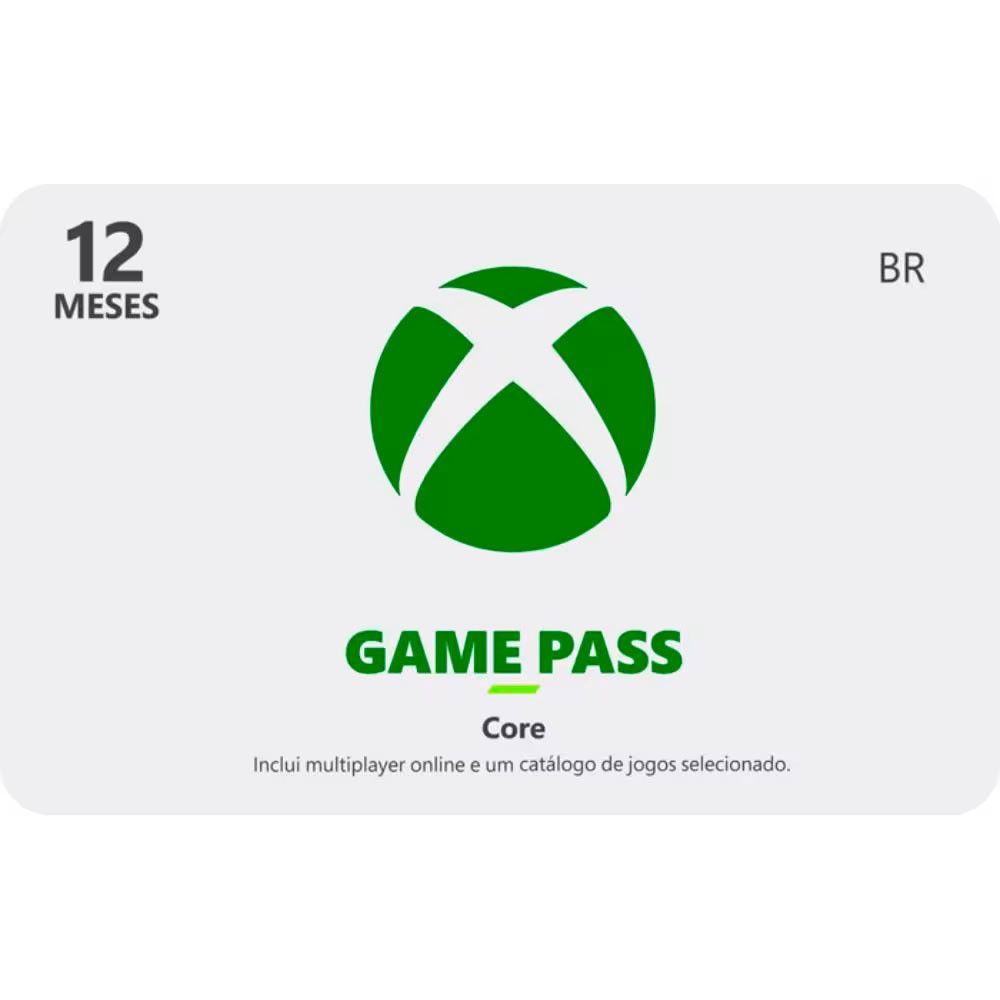 Gift Card Digital Xbox Game Pass Core para Xbox Series XIS e Xbox One R$199,99