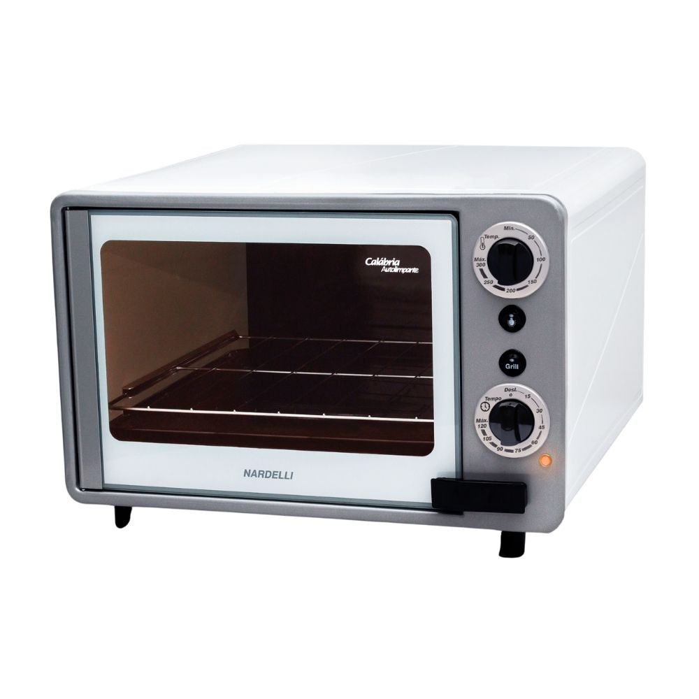 Forno Elétrico de Bancada Nardelli Calábria 45L 1700W Autolimpante com Luz Interna e Timer Branco 220V