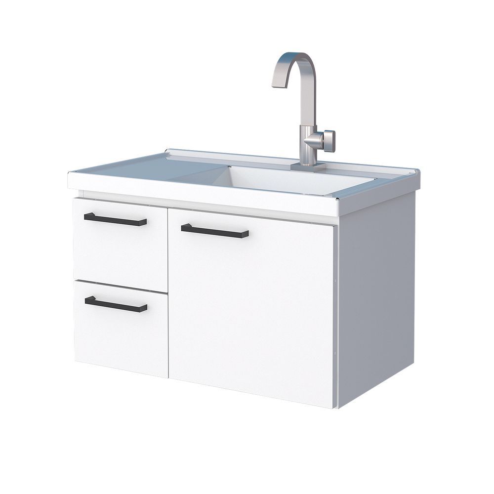 Gabinete para Banheiro Romã Bancada Montado 0 Portas 2 Gavetas Aço 62CM Branco Cozimax