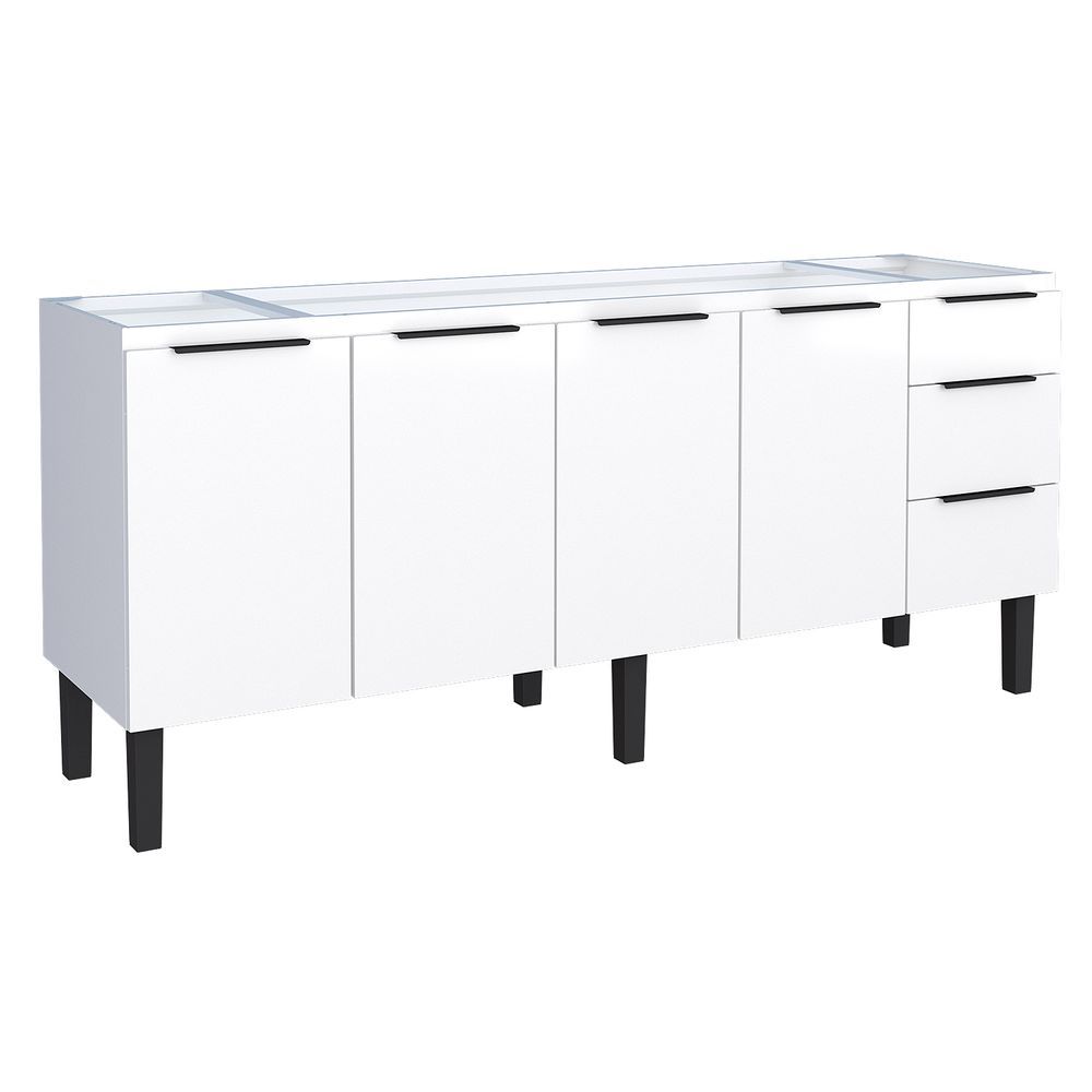 Gabinete para Cozinha Júpiter sem Porta 3 Gavetas Aço 192CM Branco Cozimax