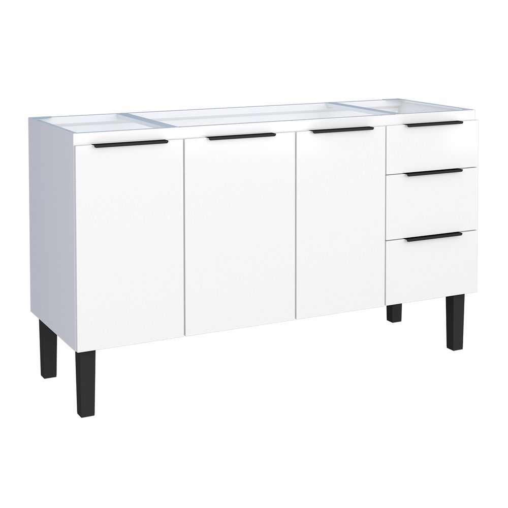 Gabinete para Cozinha Júpiter sem Porta 3 Gavetas Aço 144CM Branco Cozimax