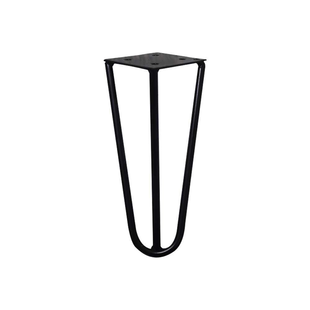 Pé De Metal 15 Cm Hairpin Legs Mesas De Centro Puffs Preto G41