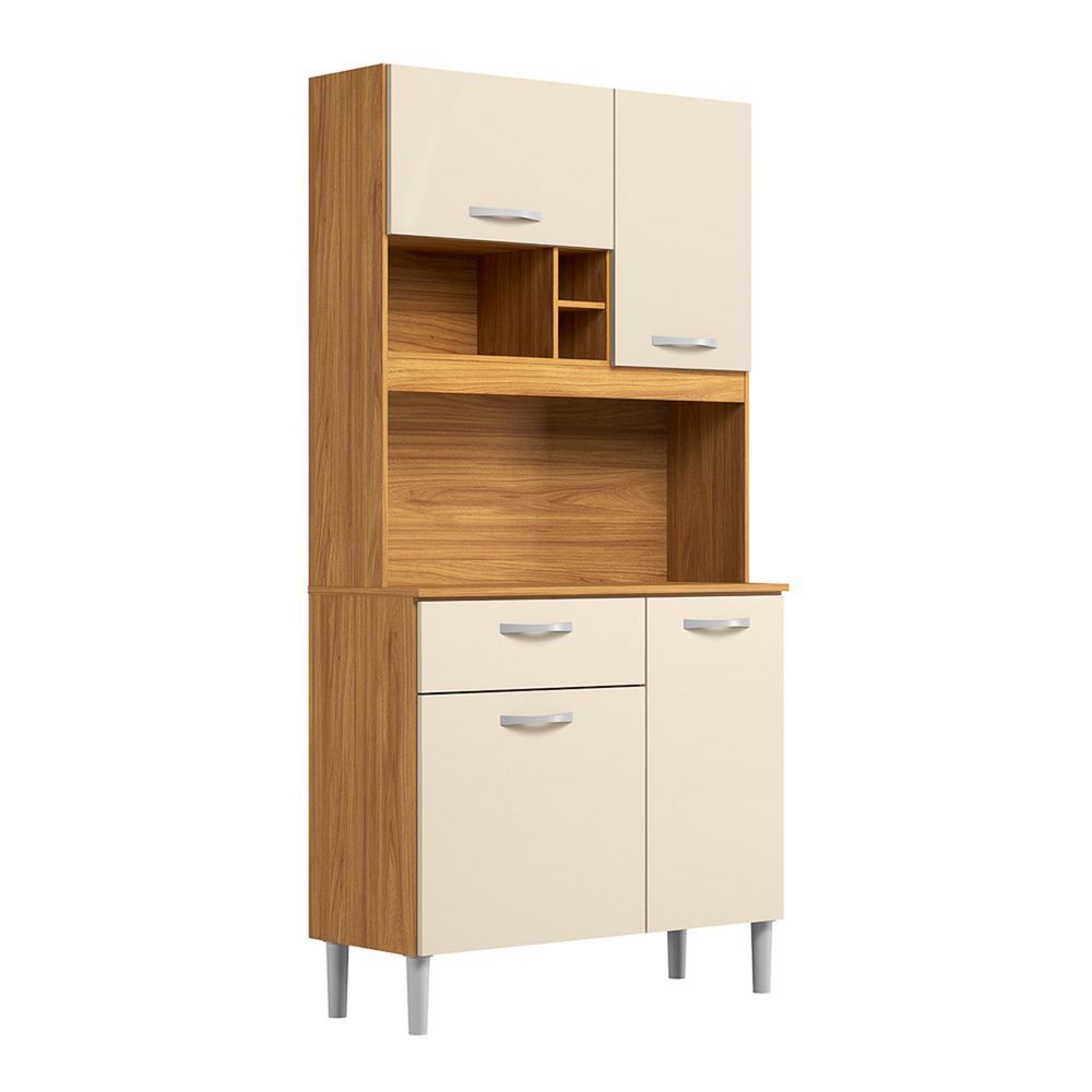 Armário de Cozinha Malta 4 Portas 1 Gaveta MDF-MDP 91CM Cinamomo Touch Off White Demóbile 91CM