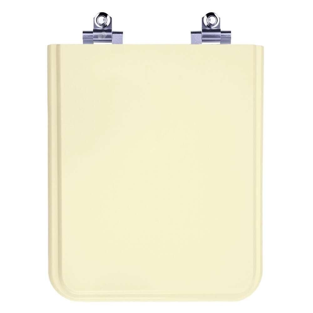 Assento Sanitário Square Bone Quadrado Polipropileno Parafusado Fechamento Suave Almofadado Bege Pontto Lavabo 40CM