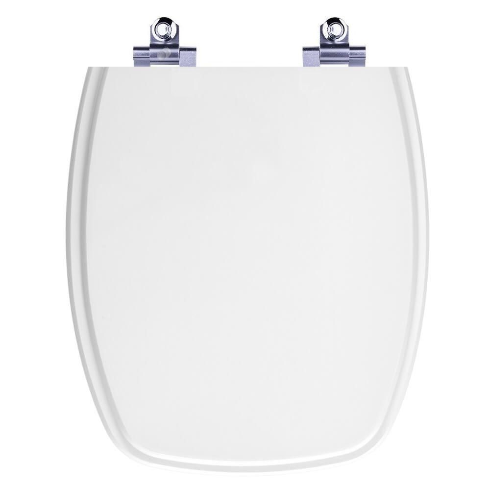 Assento Sanitário Amarilis Alongado Polipropileno Parafusado Fechamento Suave Almofadado Branco Pontto Lavabo 40CM