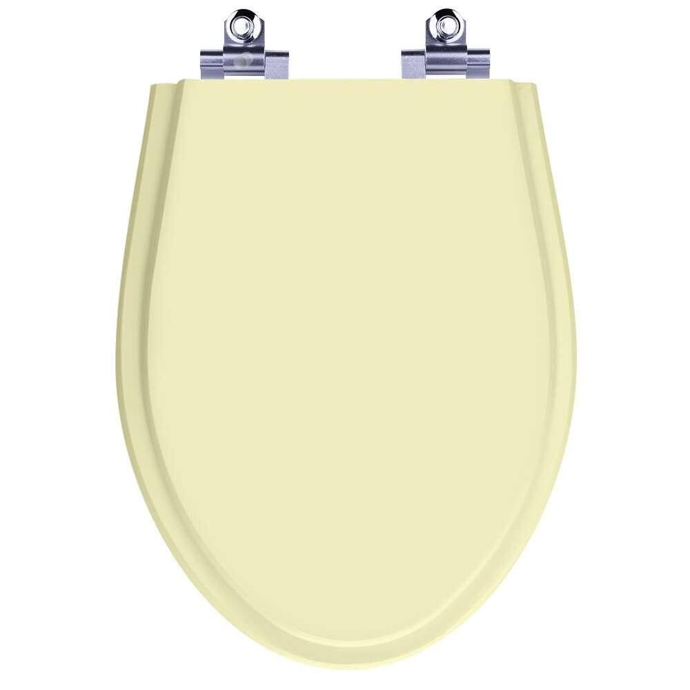 Assento Sanitário Absolute Bone Alongado Plástico Parafusado Fechamento Suave Bege Pontto Lavabo 40CM