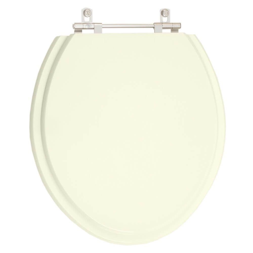 Assento Sanitário Fiori Oval MDF Fechamento Convencional Alumínio Anodizado Marfim Pontto Lavabo 40CM