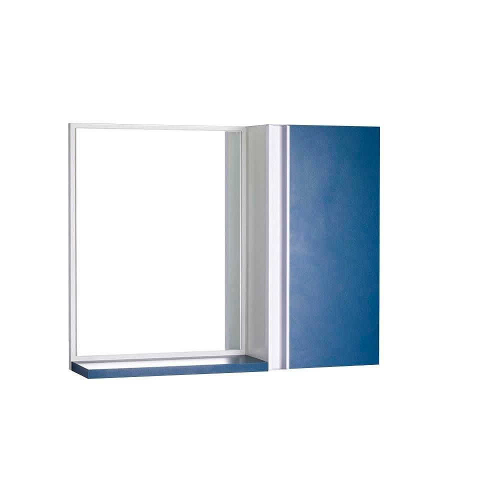 Armário para Banheiro Barra Vertical Suspenso 1 Porta 1 Prateleira MDP 58CM Azul Pontto Lavabo 58CM