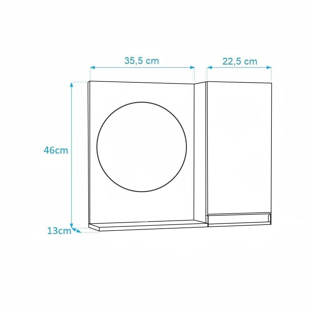 Armário para Banheiro com Espelho Redondo 1 Porta sem Gavetas MDP 58CM Branco Mercado das Prateleiras 58CM