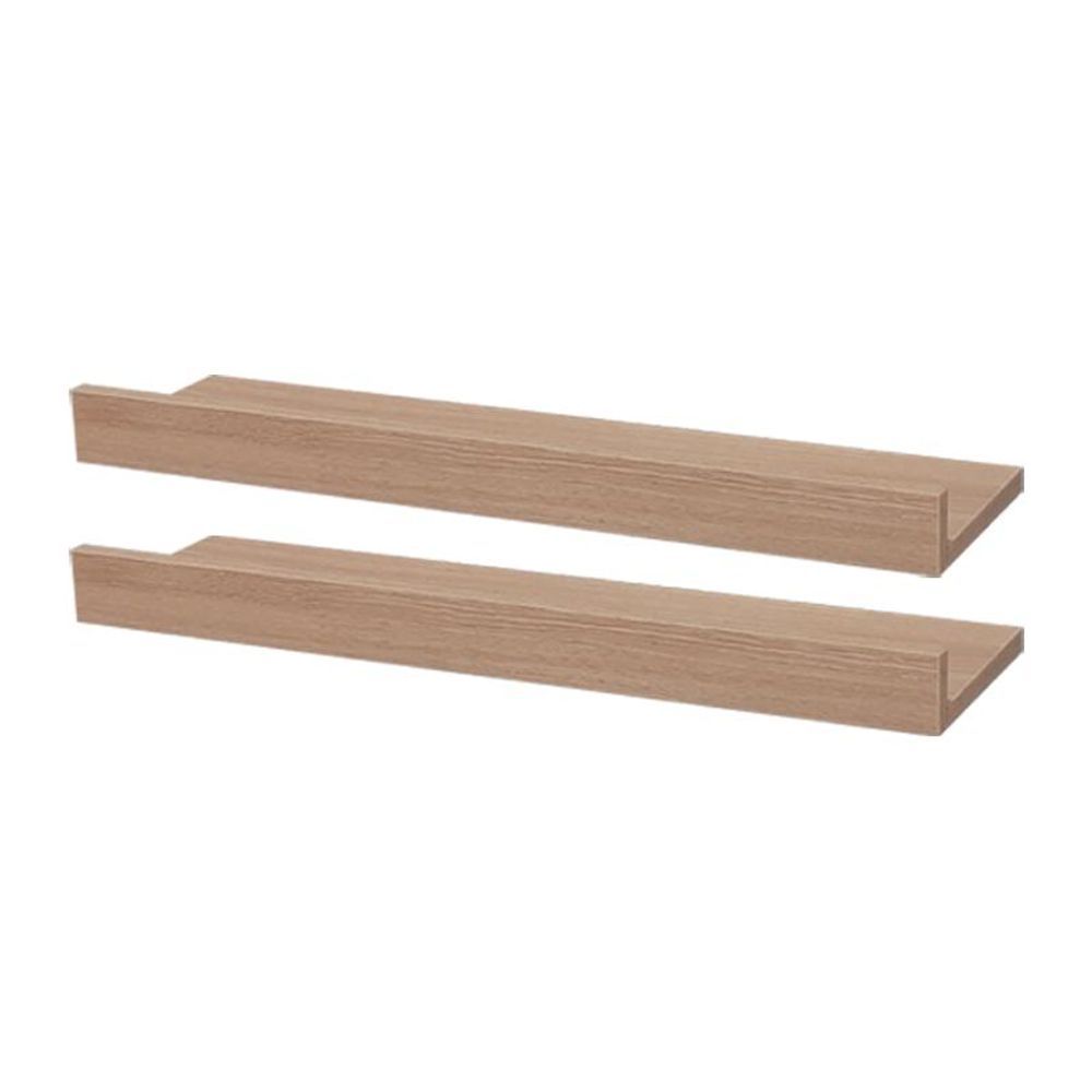 Prateleira Kit 2 Porta Quadros 90 X 10CM MDP Fixação Suporte Invisível Organizador Moderno Bege Mercado das Prateleiras
