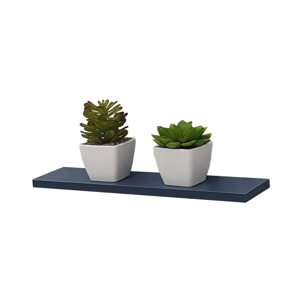 Prateleira Suporte Invisível 1 Prateleira Madeira MDP 100CM Azul Mercado das Prateleiras