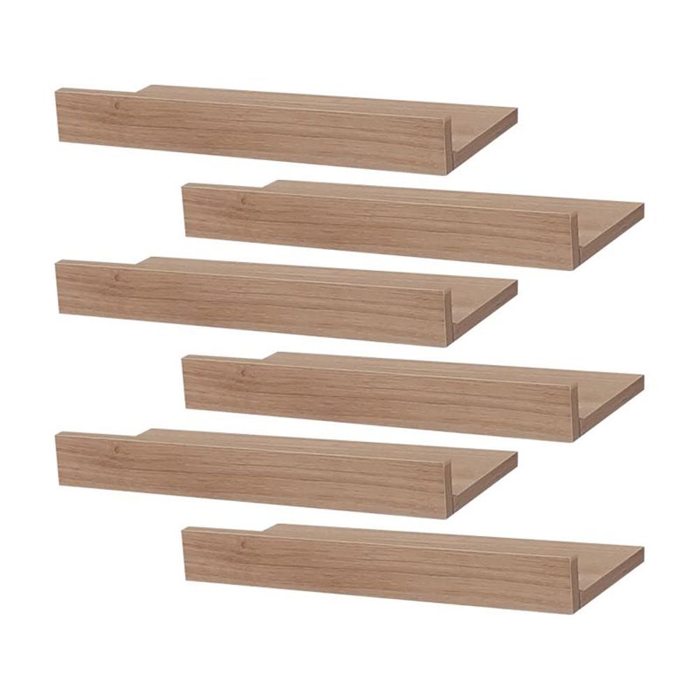 Kit Prateleira Porta Quadros 60X15CM MDP Fixação Suporte Invisível Organizador Moderno Bege Mercado das Prateleiras 60CM