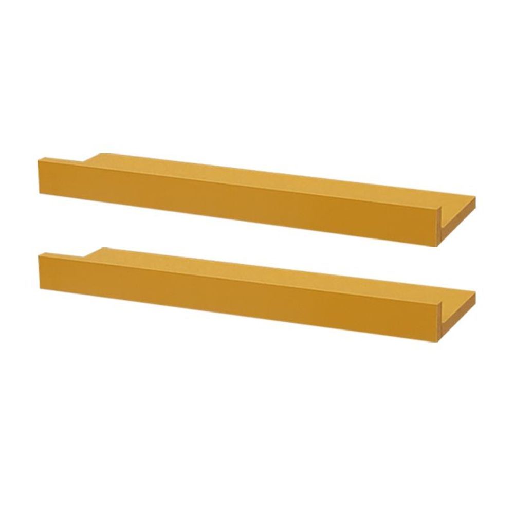 Prateleira Kit 2 80X10CM MDP Fixação Suporte Invisível Organizador Sala Amarelo Mercado das Prateleiras 80CM