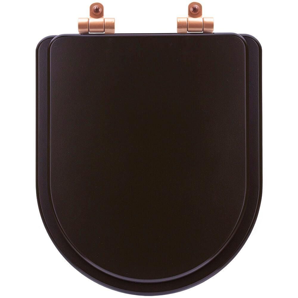 Assento Sanitário Link-lk Alongado Resina Plástica Fechamento Suave Soft Close Marrom Fosco Pontto Lavabo 40CM