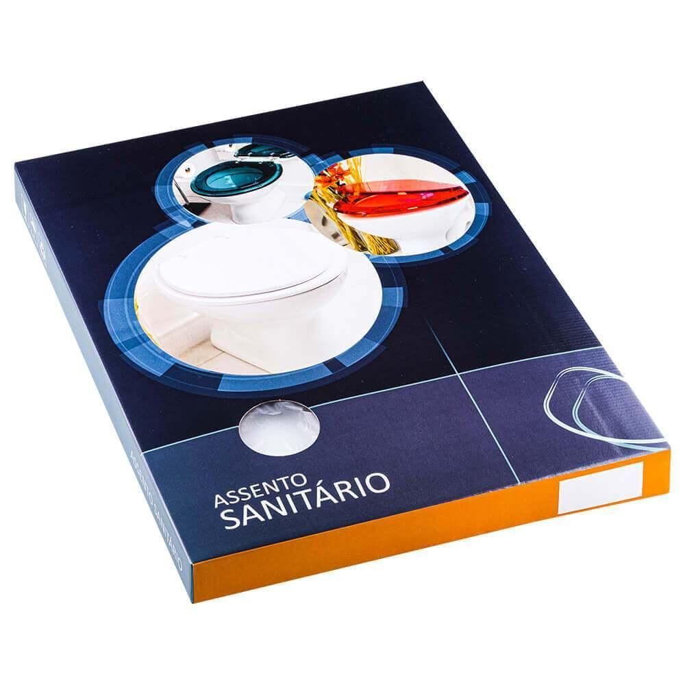 Assento Sanitário Nexo Onix Alongado Resina Plástica Parafusado Fechamento Suave Preto Fosco Pontto Lavabo 40CM