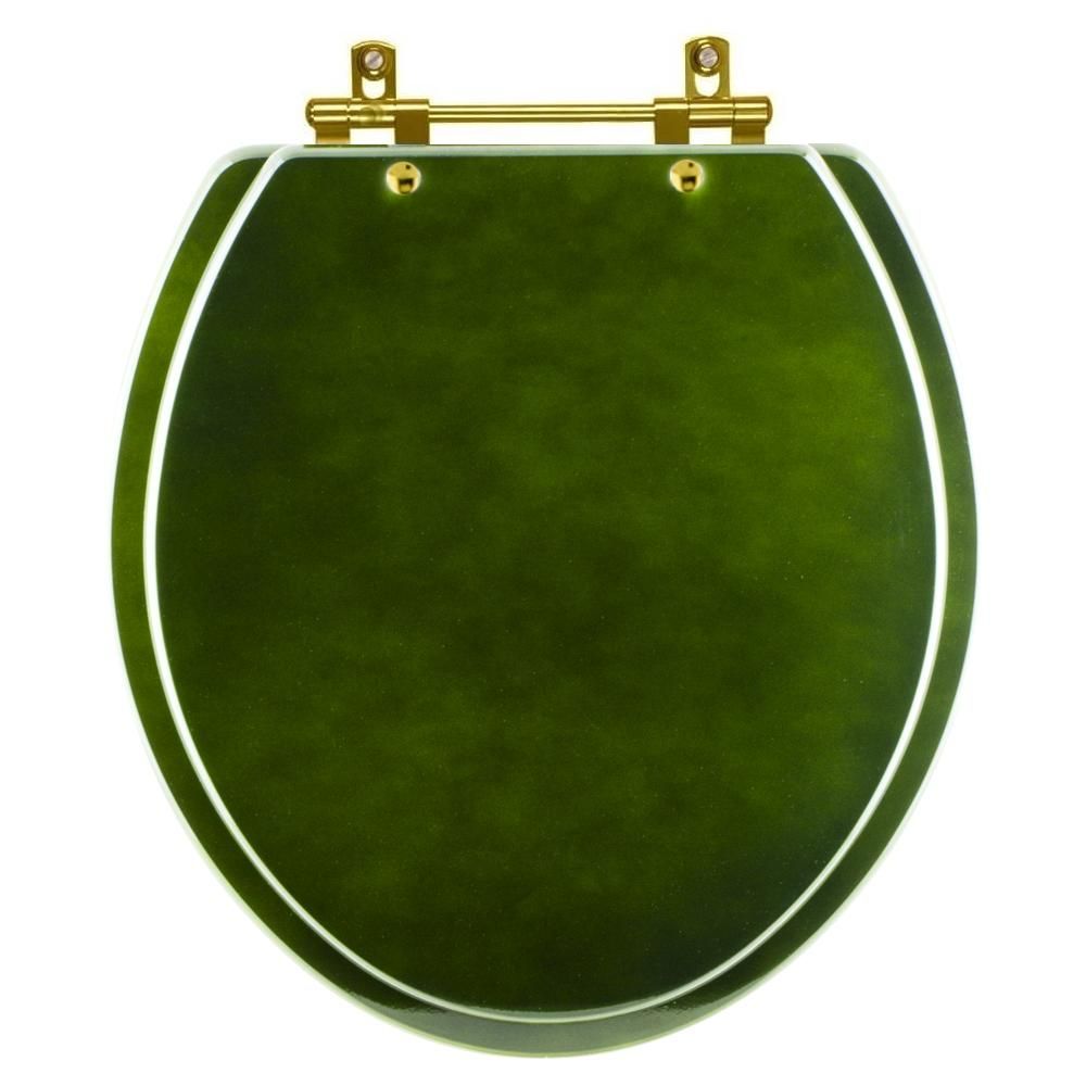 Assento Sanitário Oval MDF Fechamento Convencional Alumínio Anodizado Dourado Verde Degradê Pontto Lavabo