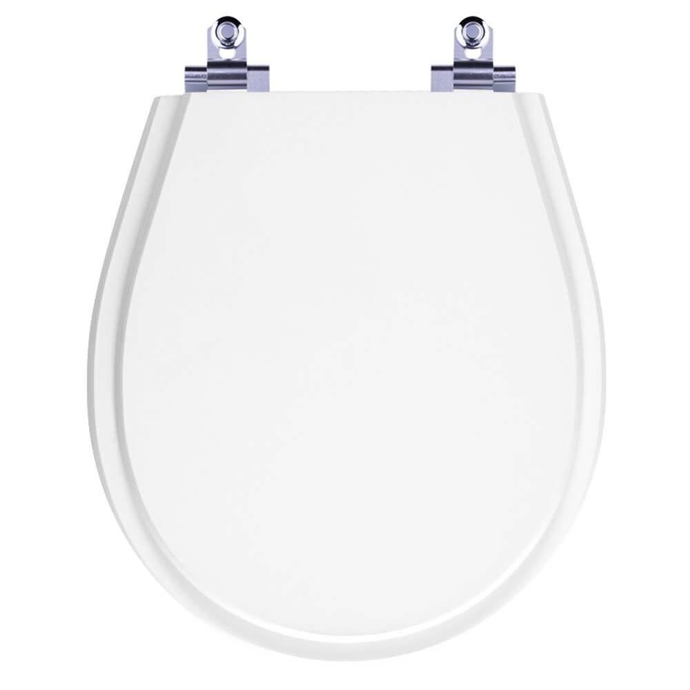 Assento Sanitário Avalon Alongado Polipropileno Parafusado Fechamento Suave com Amortecedor Branco Pontto Lavabo 40CM