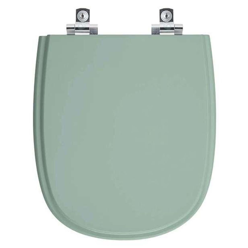 Assento Sanitário Dona Beja Alongado Polipropileno Parafusado Fechamento Suave Almofadado Verde Pontto Lavabo 40CM