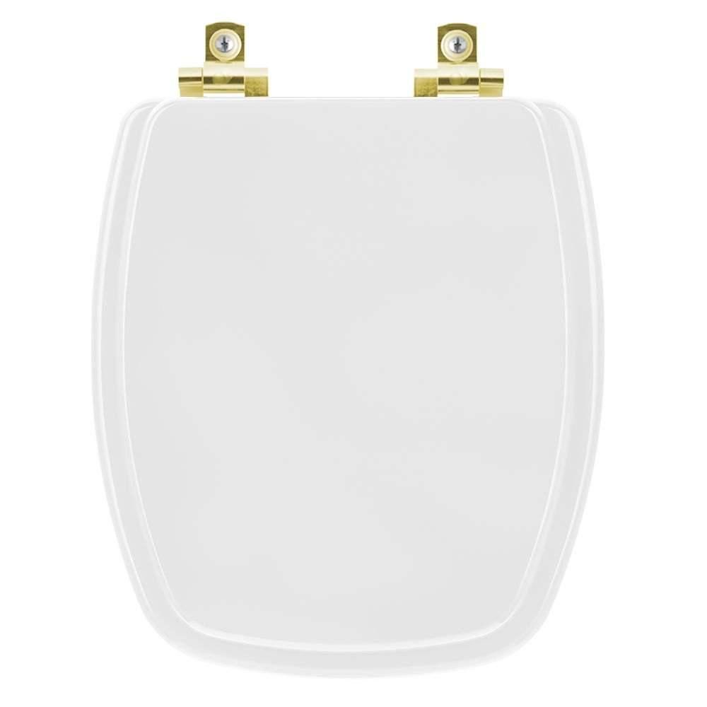 Assento Sanitário Amarilis Alongado Polipropileno Fechamento Suave Almofadado Branco Pontto Lavabo 40CM
