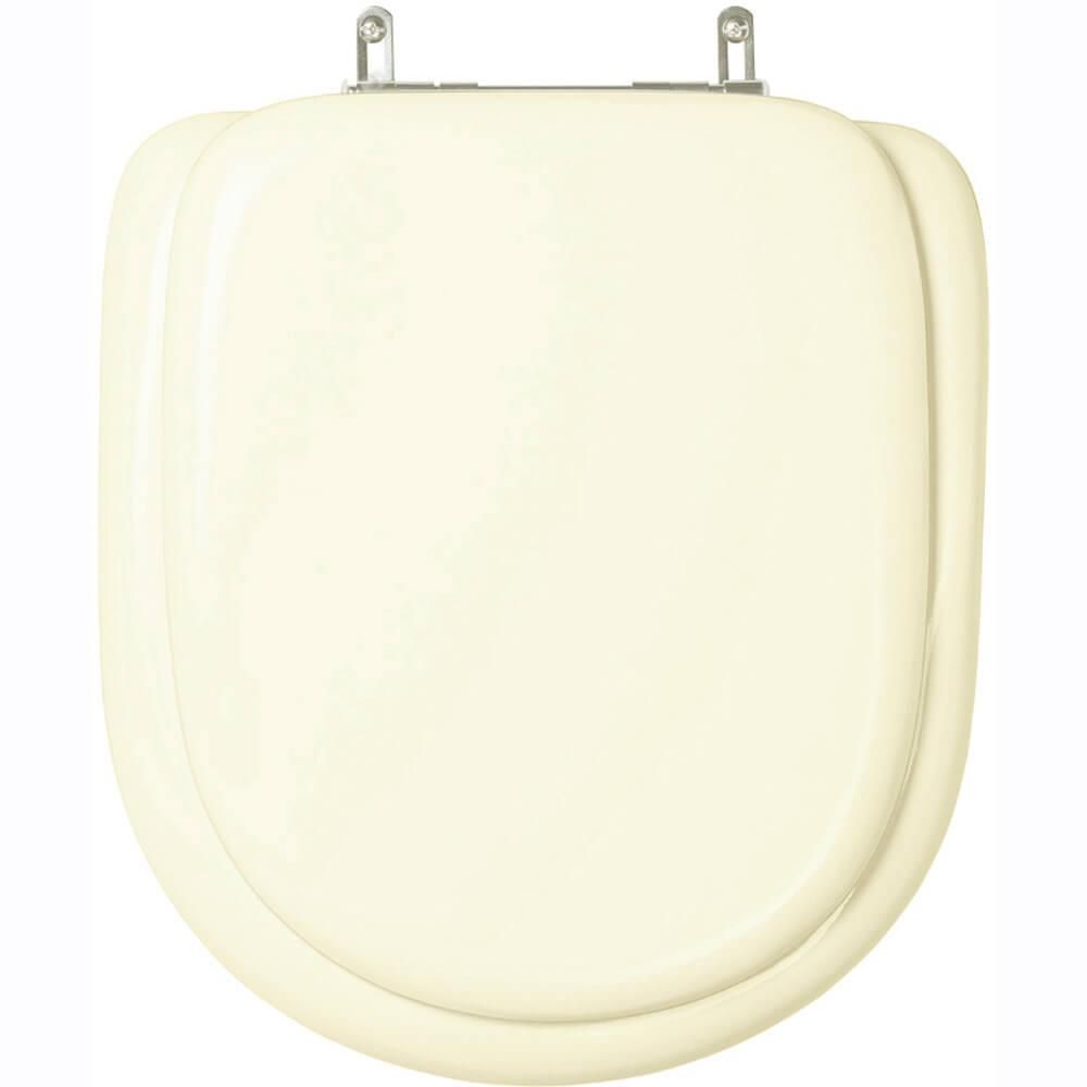 Assento Sanitário Dona Beja Oval MDF Almofadado Fechamento Convencional Marfim Pontto Lavabo 40CM