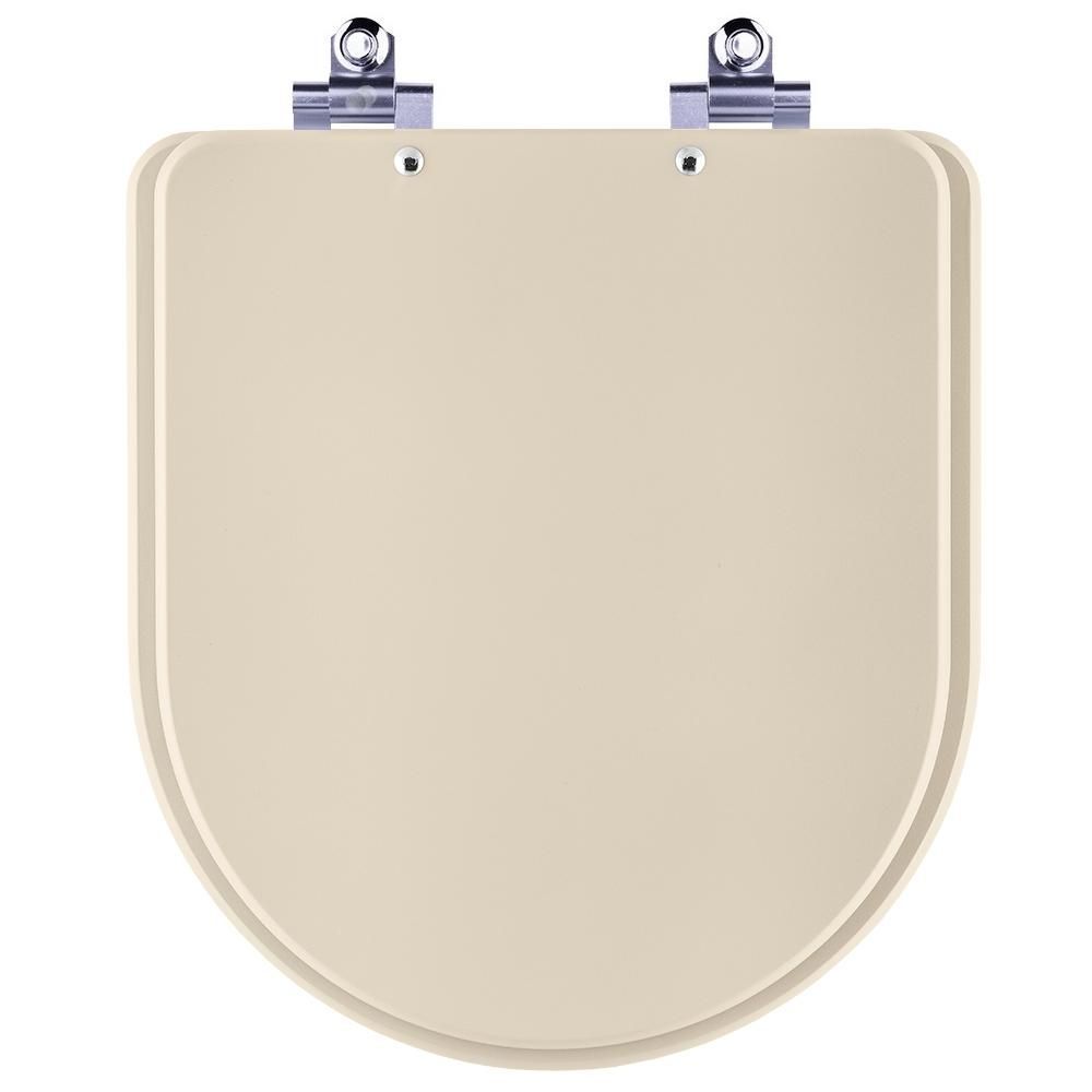 Assento Sanitário Carrara Alongado Polipropileno Parafusado Fechamento Suave Amêndoa Pontto Lavabo 40CM