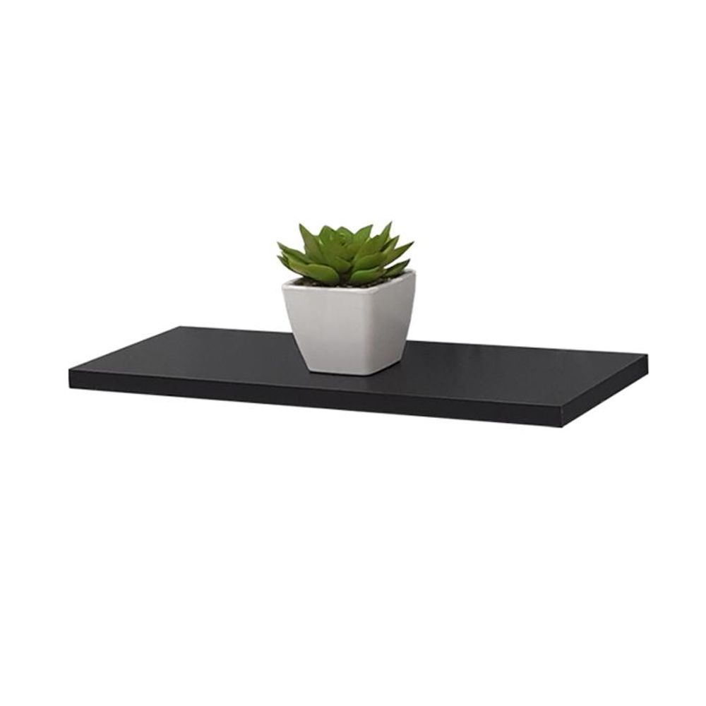 Prateleira Suporte Invisível sem Porta 1 Prateleira Madeira MDP 40CM Preto Mercado das Prateleiras 40CM