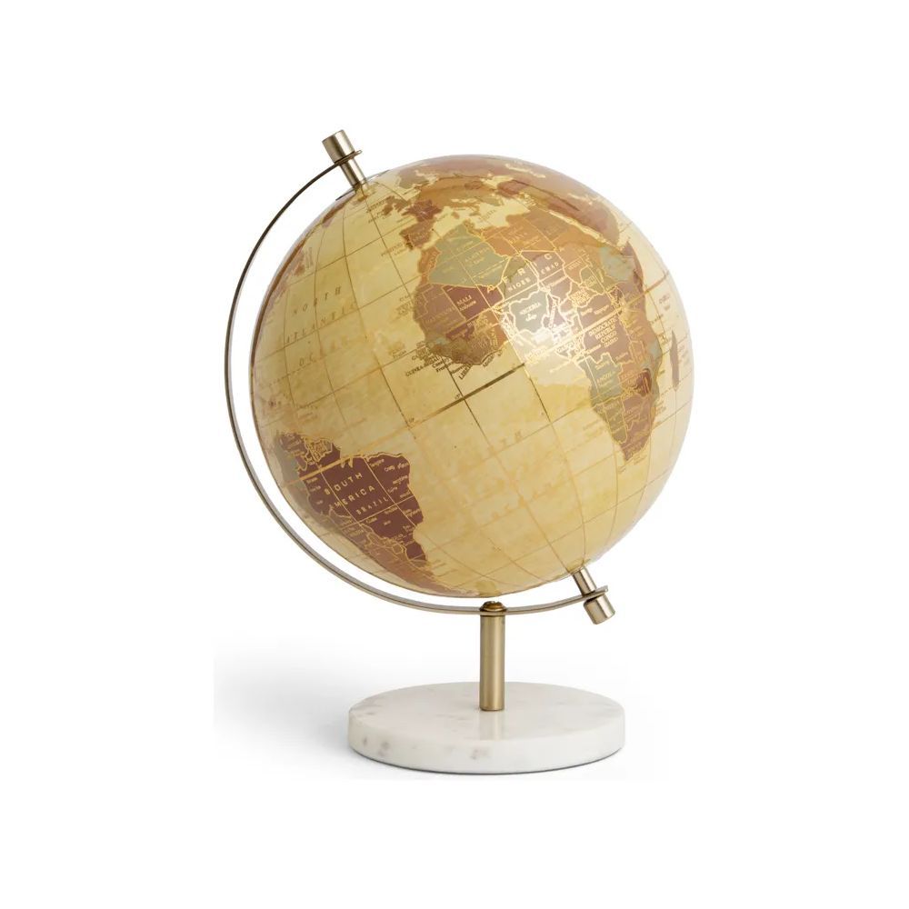 Decoração Globo Terrestre Metal E Mármore Mart 22115