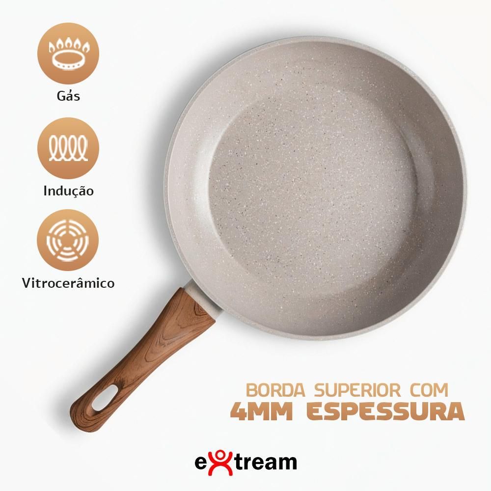 Jogo de Panelas Extream Atami Red Light 8 Peças Alumínio com Revestimento Cerâmico para Indução Vermelho Red 51CM 1