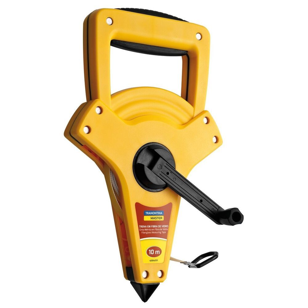 Trena Tramontina Master com Fita em Fibra de Vidro e Sistema de Travamento Corpo ABS Bivolt 5CM 10M