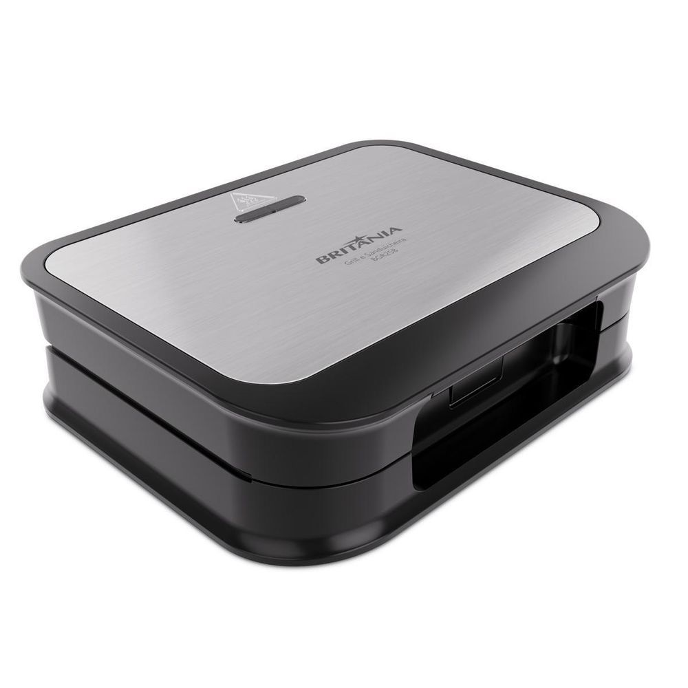 Sanduicheira e Grill Britânia BGR25B 2 em 1 Antiaderente Inox 750W 110V