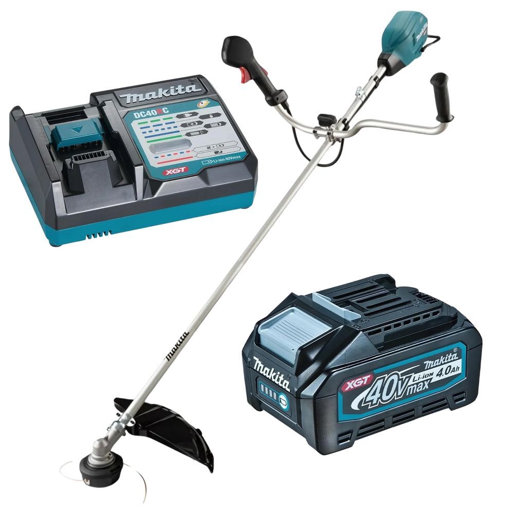 Roçadeira a Bateria 40VMAX XGT UR006GZ02 com 3 Velocidades e IPX4 Preto Makita com Bateria 40V e Carregador Bivolt