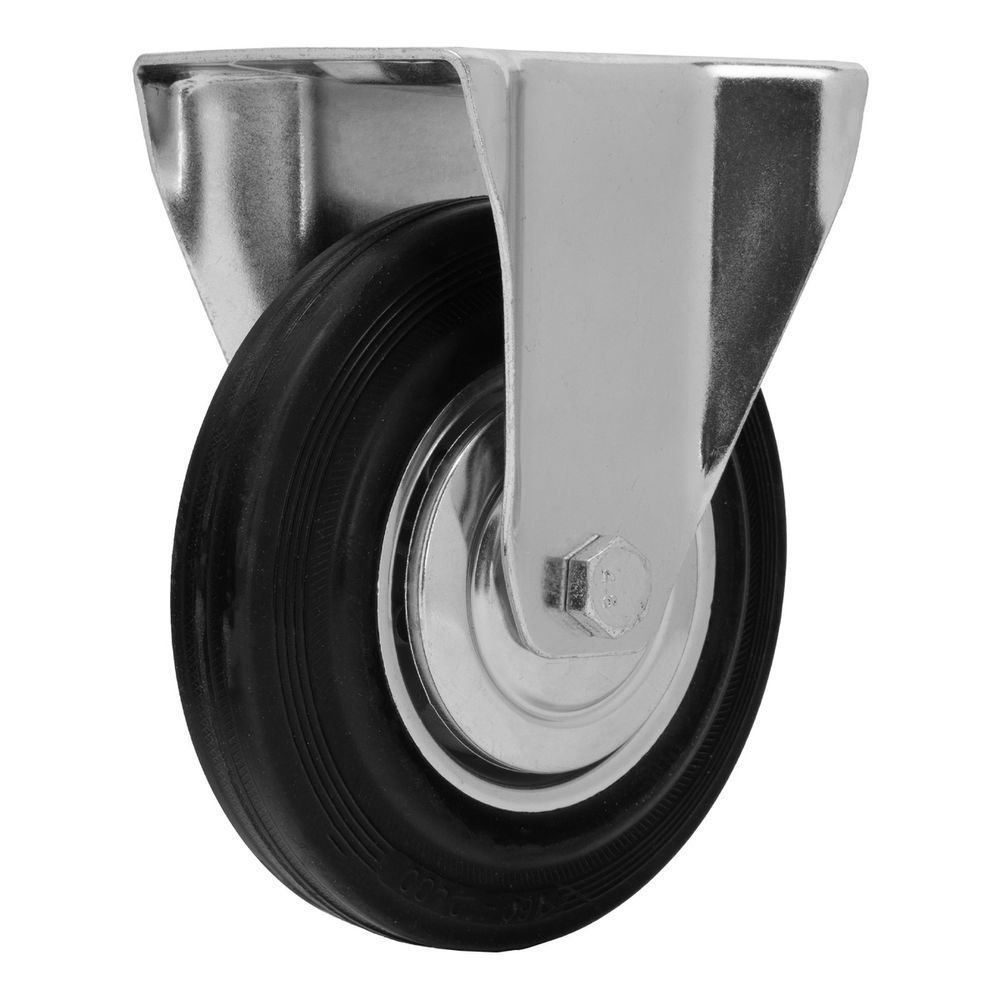 Rodízio Fixo 6871155 Suporta 150kg Diâmetro 160mm Pneu de Borracha Preto MTX 160CM