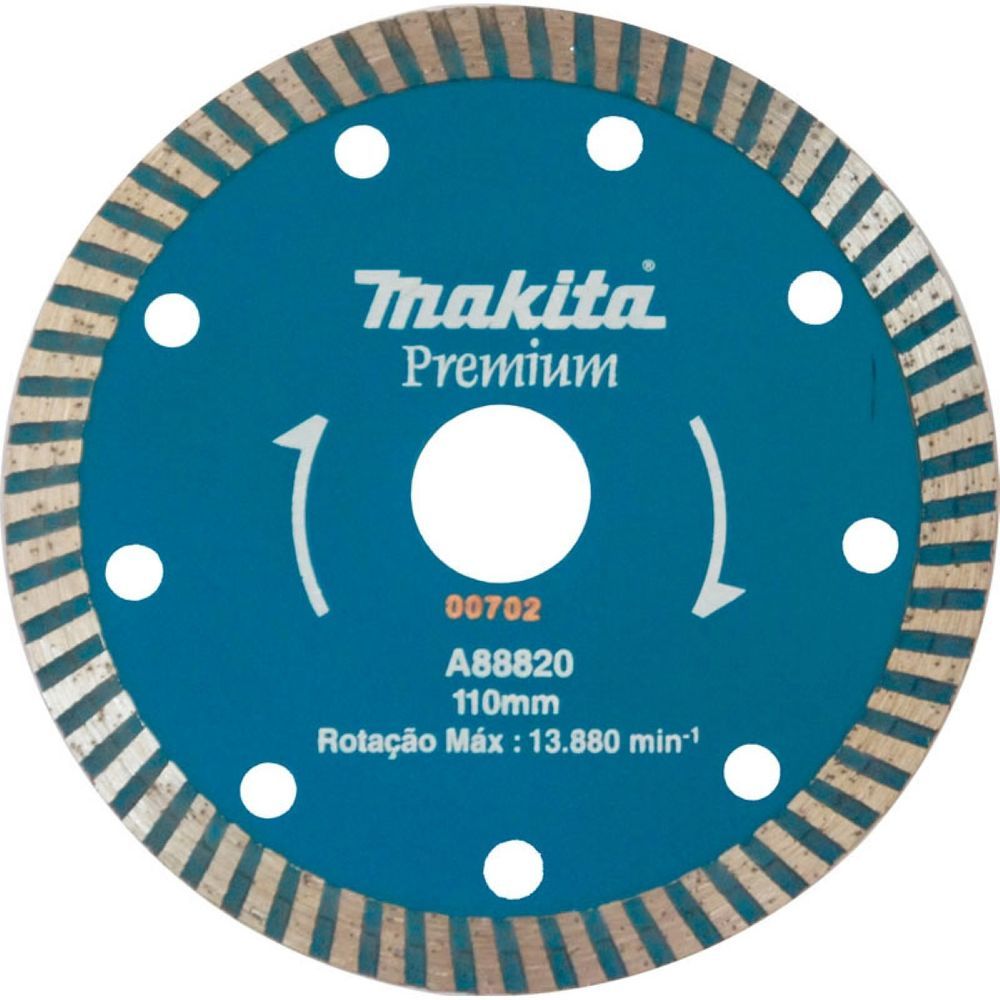 Rebolo Diamantado A-88820 Corte Rápido e Preciso Segmentação Turbo 110MM X 20MM X 2,2MM Makita