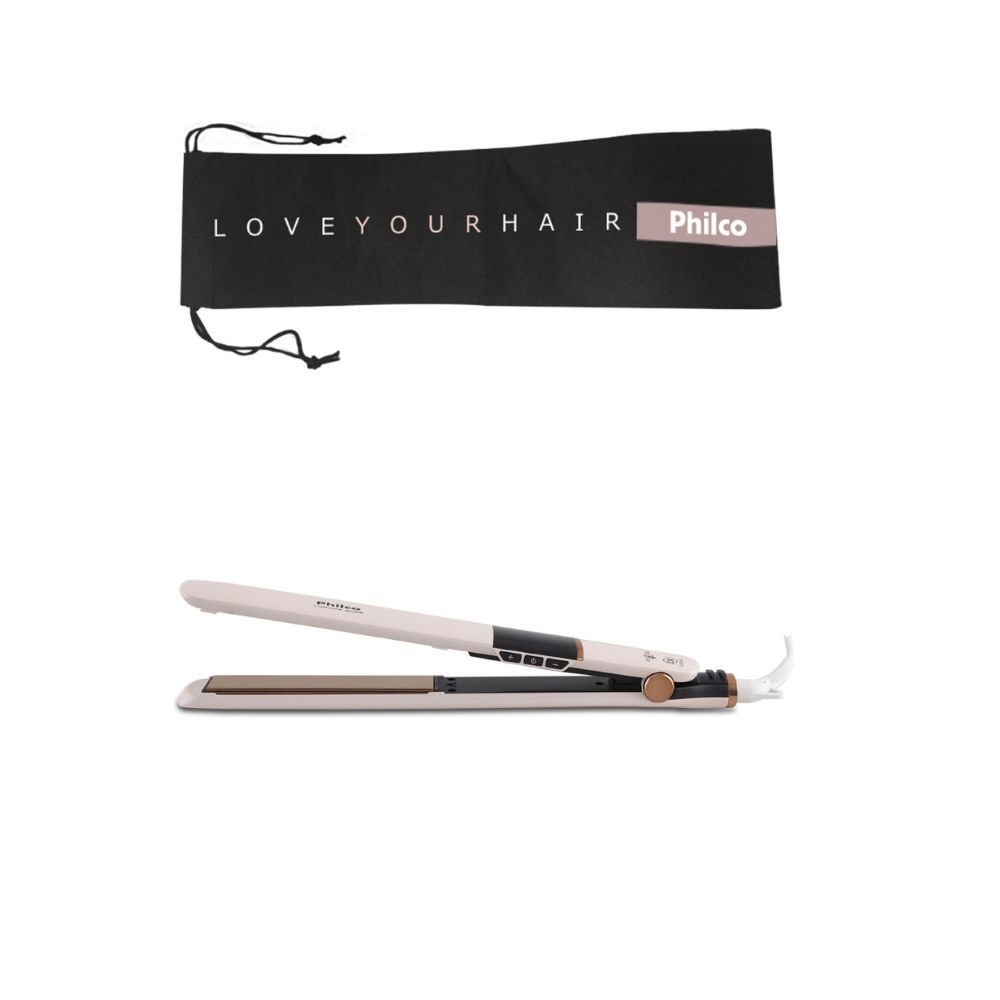 Prancha de Cabelo PPR10 Placas de Titânio 230 graus C Tecnologia Iônica Rosa Bivolt 36CM