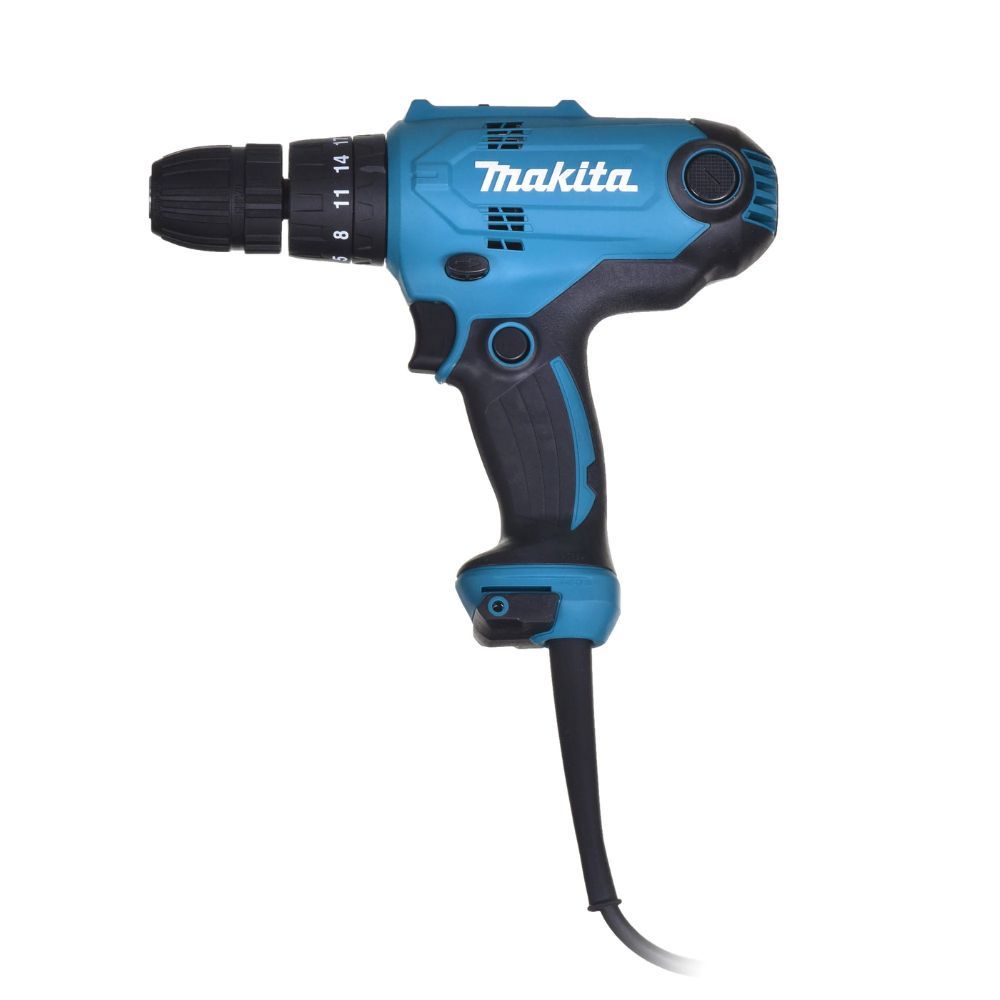 Parafusadeira Furadeira de Impacto Makita para Uso Profissional HP0300 com Suporte de Bit e Gancho 320W Amarelo 110V