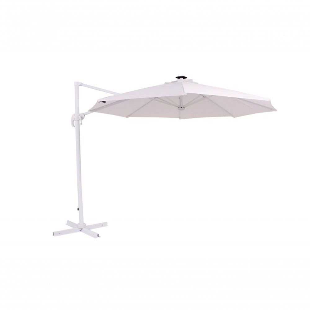 Ombrellone Ferrara 300CM Alumínio Suspenso com LED Branco Bel Lazer 249CM
