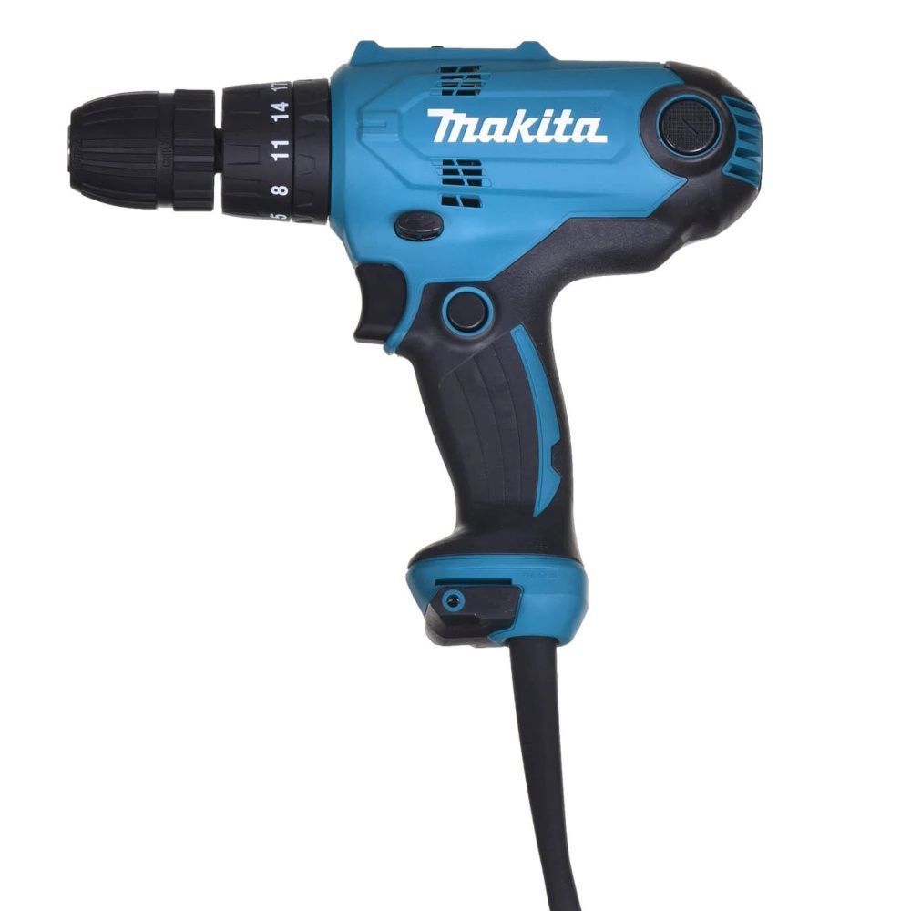 Parafusadeira Furadeira de Impacto Makita Profissional HP0300 com Suporte de Bit e Gancho 320W Amarelo 110V