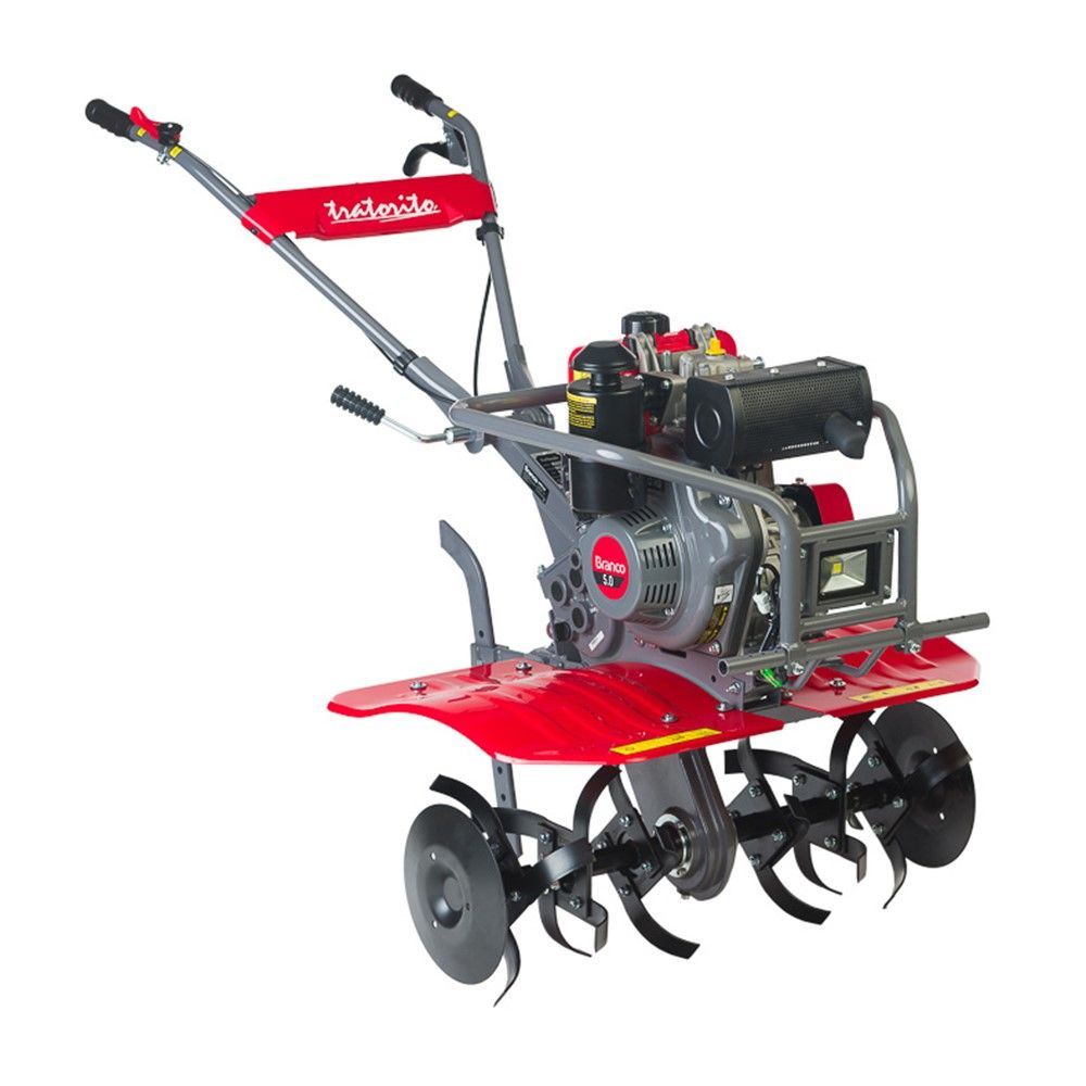Motocultivador Bttd-5.0 com Partida Manual e Tração por Enxadas Rotativas Branco