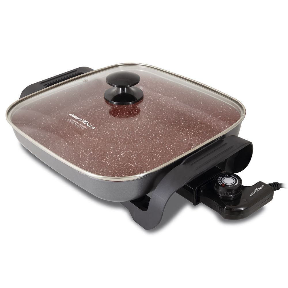 Panela Elétrica Multiuso Britânia BPE06 3,5L 1200W com Revestimento em Cerâmica Redstone Vermelho 110V
