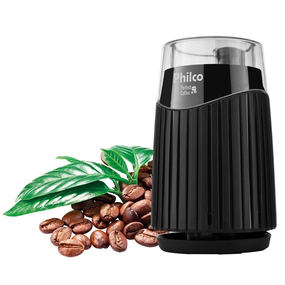 Moedor de Café Perfect Coffee com Lâminas em Aço Inox Preto Philco 11CM 450ML 160W 220V