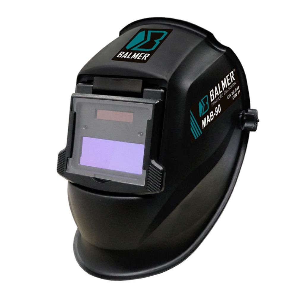 Máscara de Solda Automática MAB-90 com Filtro Eletrônico 200 uS Preto Balmer 9CM X 3.5CM